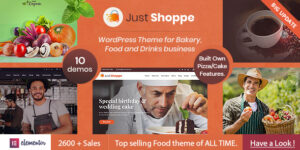 Justshoppe - Elementor Cake, Bakery & Food WordPress